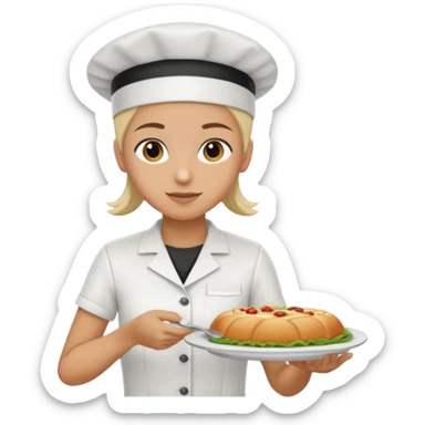 hazme una persona atendiendo en un comedor universitario sticker