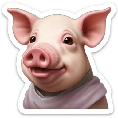 renaissance pig in painting sticker
