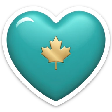 Teal heart with Canadian dollars sticker