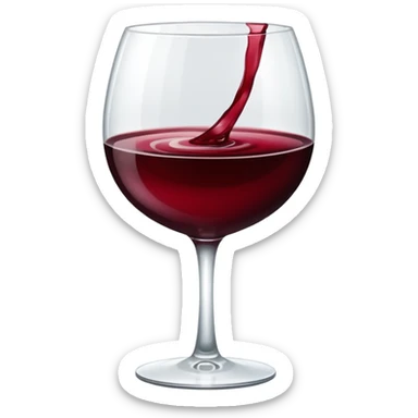 glass filled to the brim with red wine sticker