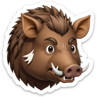 An emoji of a large wild boar, representing hunting in ancient European forests. sticker