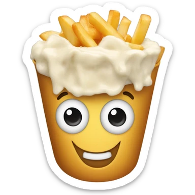 Poutine qui mange une pomme sticker