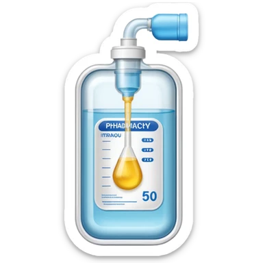 Hospital Intravenous fluid bag filled with 500ml, pharmacy label sticker