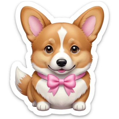 Corgi with a pink bow  sticker