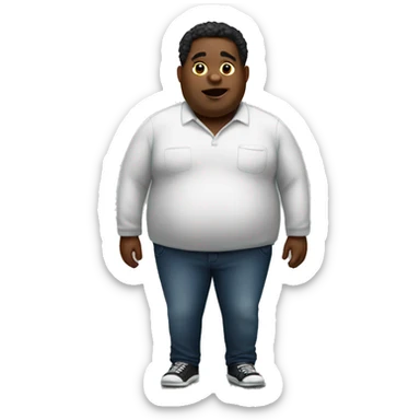 Obese black guy standing up sticker