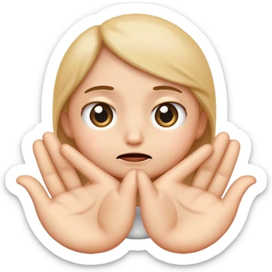A cute, shy emoji with big, pleading eyes and small hands touching each other in a timid, nervous gesture, as if hesitantly asking for something or feeling bashful. sticker