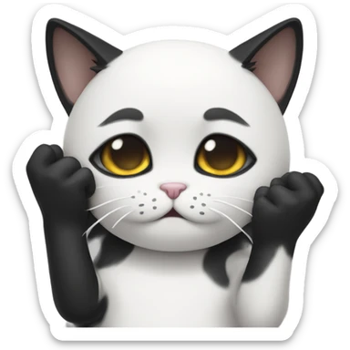 Black and white cat giving a face palm sticker