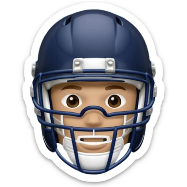 College football player helmet in a deep, dark color sticker