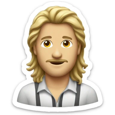 Man with fashionable mullet sticker