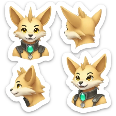 Anthro Sona Fakemon with a spiked collar Full sticker