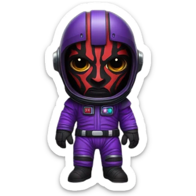 Darth Maul in a purple astronaut suit sticker