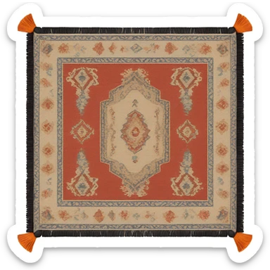 Rectangle carpet with tassels  sticker