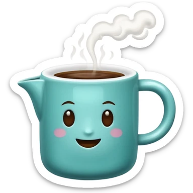 Large Aqua coffee sticker