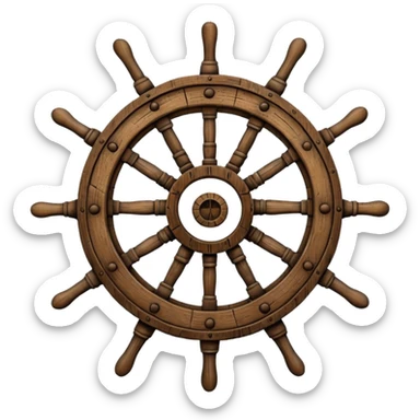 pirate ship wheel sticker