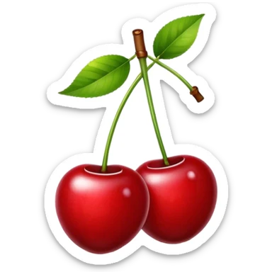 2 Cherries with white number 8 on the inside on one stem  sticker