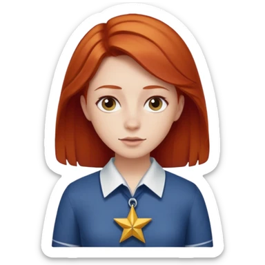 make a short person redhead with a Jewish star on the shirt sticker