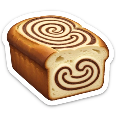 sweet bread sliced with cocoa lines inside sticker