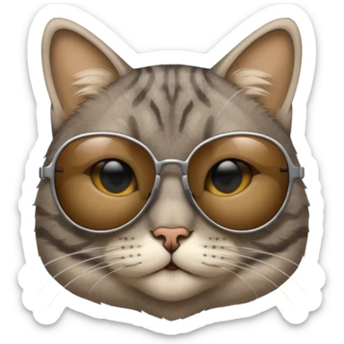 Cat wearing sunglasses sticker