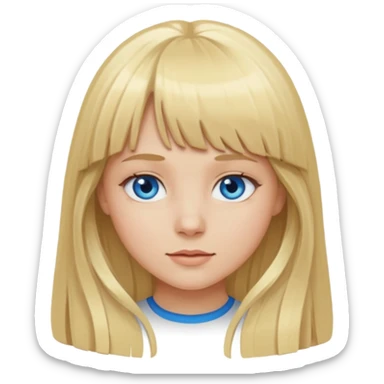Fille blonde cheveux longs Frange sticker