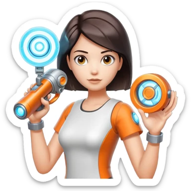 Chell portal gun sticker