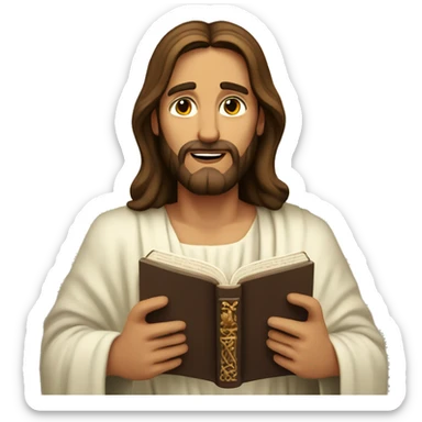 jesus christ with bible sticker