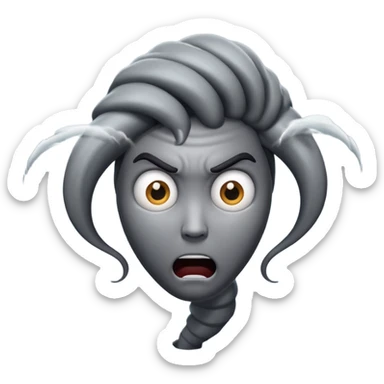 tornado with feary expression  sticker