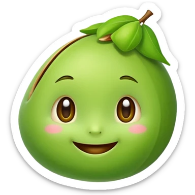 create a cute pistachio in kawai style smiling sticker
