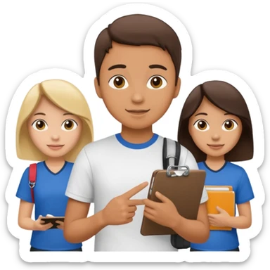 Student Leader + clipboard, Tour Group. sticker