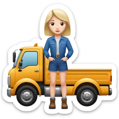 A truck hitting a girl sticker