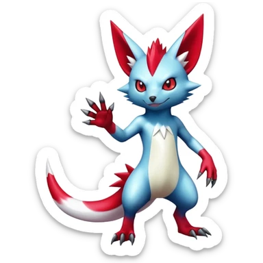 Cool Shiny Digimon-Sneasel-Zangoose-hybrid full body sticker
