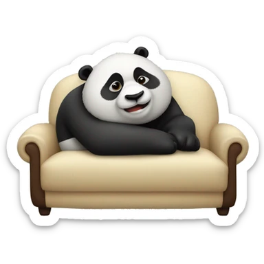 Lazy Panda lying on sofa sticker