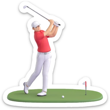 A golfer hitting a slice sticker