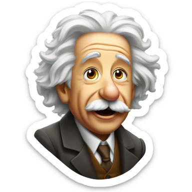 einstein sticking out his tongue sticker