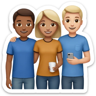 3 personas unidas clientes sticker