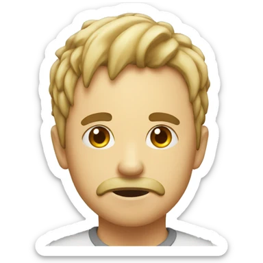 a person sweating with his eyes up and his mouth open sticker