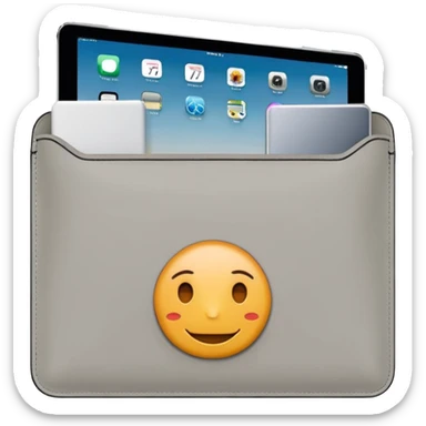 Closed forward facing Light grey trifold iPad cover
 sticker