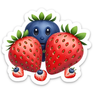Strawberry and blueberry together  sticker