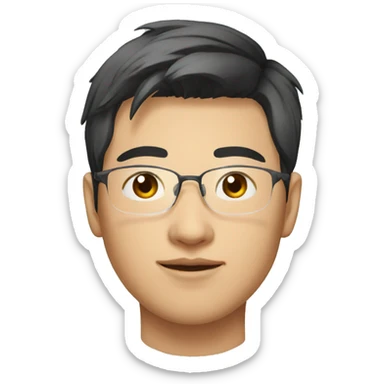 young east asian men with glass sticker