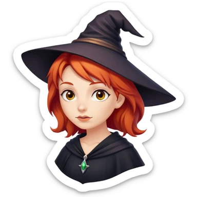 A witch that is red haired sticker