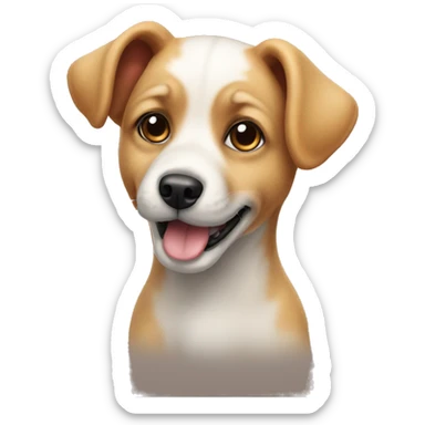 Cute realistic poppy dog sticker