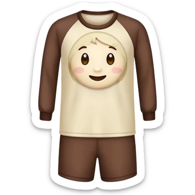  Dark brown and cream color pajamas sticker