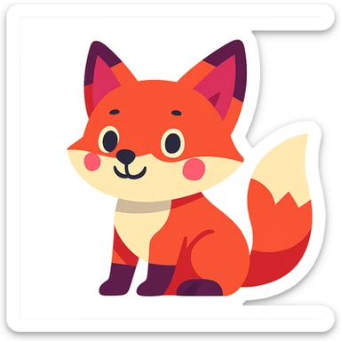 vibrant toon style cute animal sticker