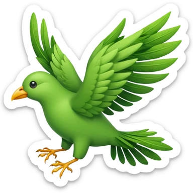 Plant in Shape of a bird flying, leaves wings sticker