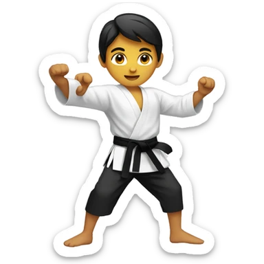 indian teenager with a karate black belt sticker