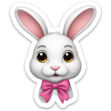 Bunny with bows sticker