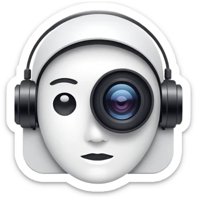 minimalist logo for AI SaaS service self2.art, face and camera sticker