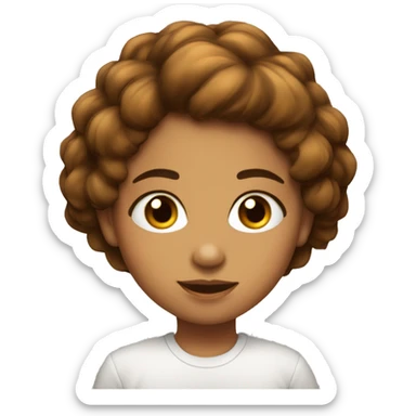 chica pelo liso marron ojos marrones sticker