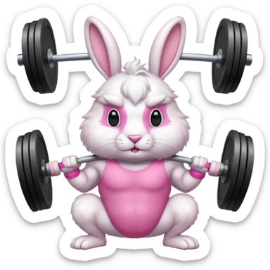  weightlifting rabbit sticker