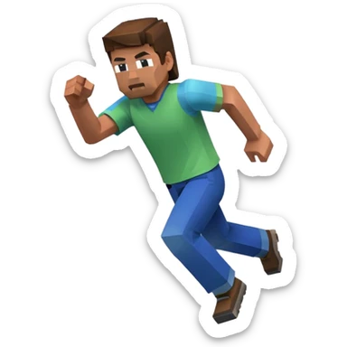 Minecraft character running sticker
