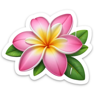 Pink white Frangipani sticker